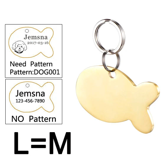 Free Engraving Dog Cat ID Tag For Puppy And Kitten Pet Accessories Customized Name Telephone Pattern Personalized Accessory