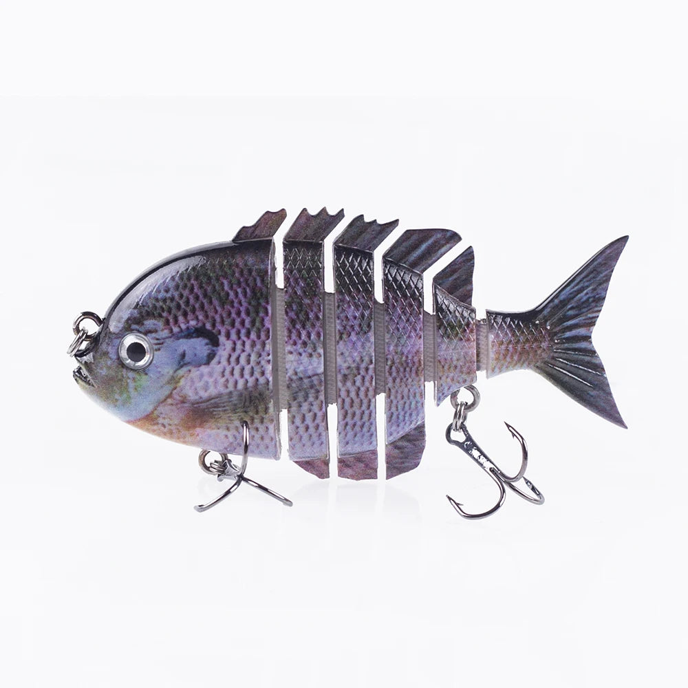 Hanlin 7.5cm 14.5g Multi Jointed Fishing Lures Sinking Shad Baits Wobbler Hard Body Swimbait Lifelike Sunfish Bass Tackle