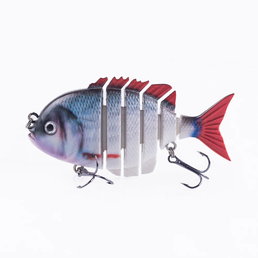 Hanlin 7.5cm 14.5g Multi Jointed Fishing Lures Sinking Shad Baits Wobbler Hard Body Swimbait Lifelike Sunfish Bass Tackle