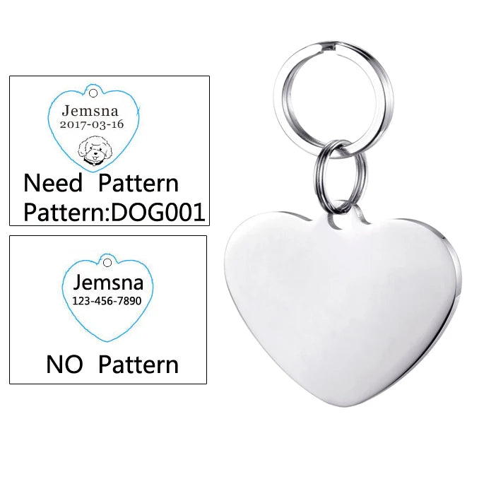 Free Engraving Dog Cat ID Tag For Puppy And Kitten Pet Accessories Customized Name Telephone Pattern Personalized Accessory