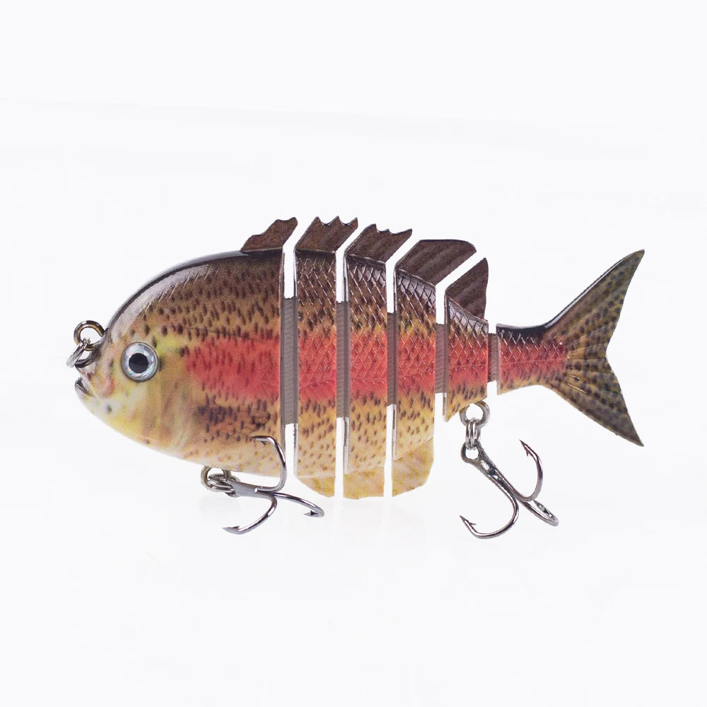 Hanlin 7.5cm 14.5g Multi Jointed Fishing Lures Sinking Shad Baits Wobbler Hard Body Swimbait Lifelike Sunfish Bass Tackle