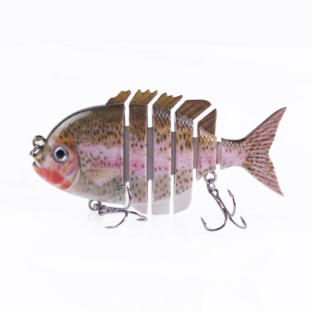 Hanlin 7.5cm 14.5g Multi Jointed Fishing Lures Sinking Shad Baits Wobbler Hard Body Swimbait Lifelike Sunfish Bass Tackle