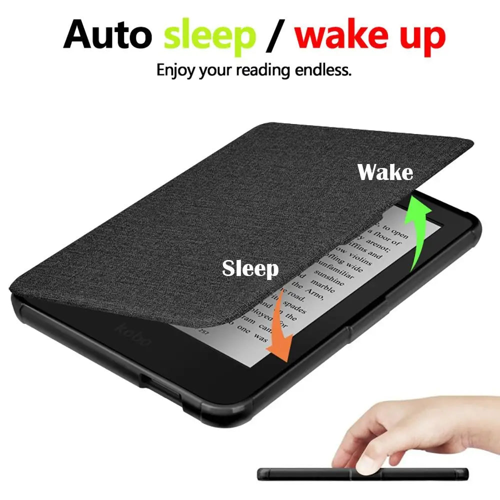 For KOBO Clara Colour/BW/2E 6 inch eReader Case 2024 New N367 Smart Cover Hand Support Funda Auto Sleep/Wake Protective Shell