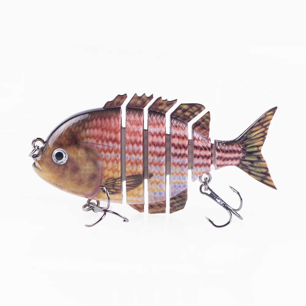 Hanlin 7.5cm 14.5g Multi Jointed Fishing Lures Sinking Shad Baits Wobbler Hard Body Swimbait Lifelike Sunfish Bass Tackle