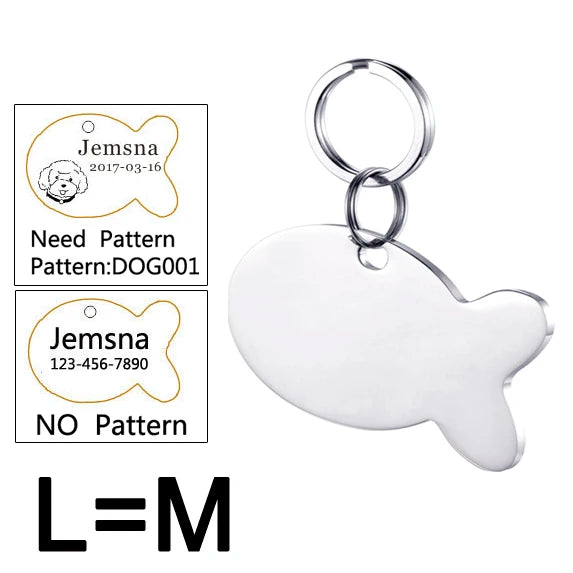 Free Engraving Dog Cat ID Tag For Puppy And Kitten Pet Accessories Customized Name Telephone Pattern Personalized Accessory