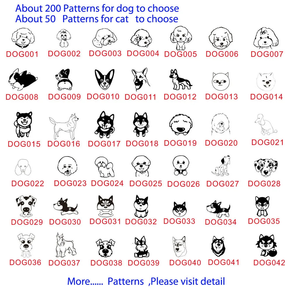 Free Engraving Dog Cat ID Tag For Puppy And Kitten Pet Accessories Customized Name Telephone Pattern Personalized Accessory