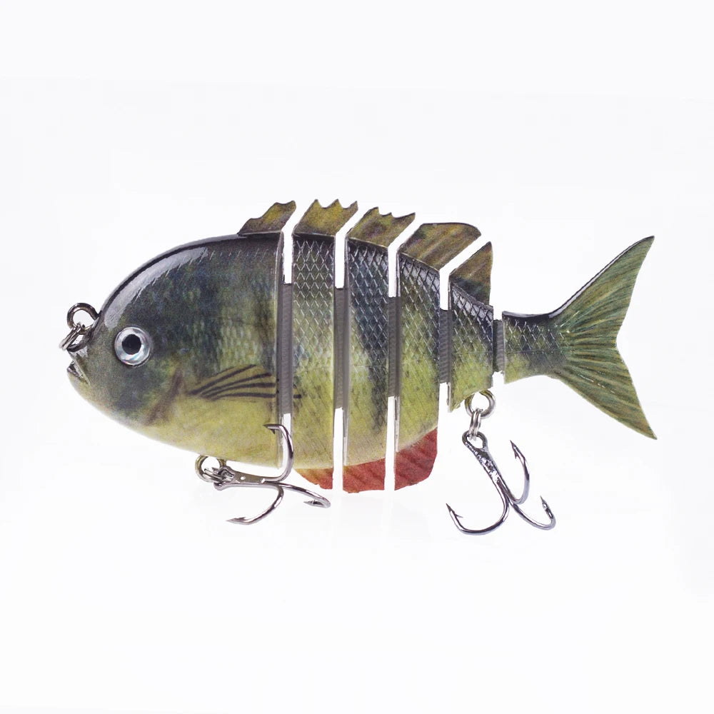 Hanlin 7.5cm 14.5g Multi Jointed Fishing Lures Sinking Shad Baits Wobbler Hard Body Swimbait Lifelike Sunfish Bass Tackle