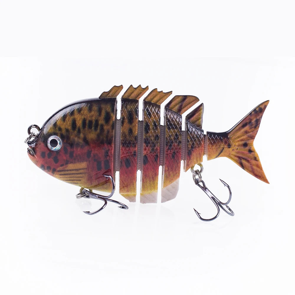 Hanlin 7.5cm 14.5g Multi Jointed Fishing Lures Sinking Shad Baits Wobbler Hard Body Swimbait Lifelike Sunfish Bass Tackle