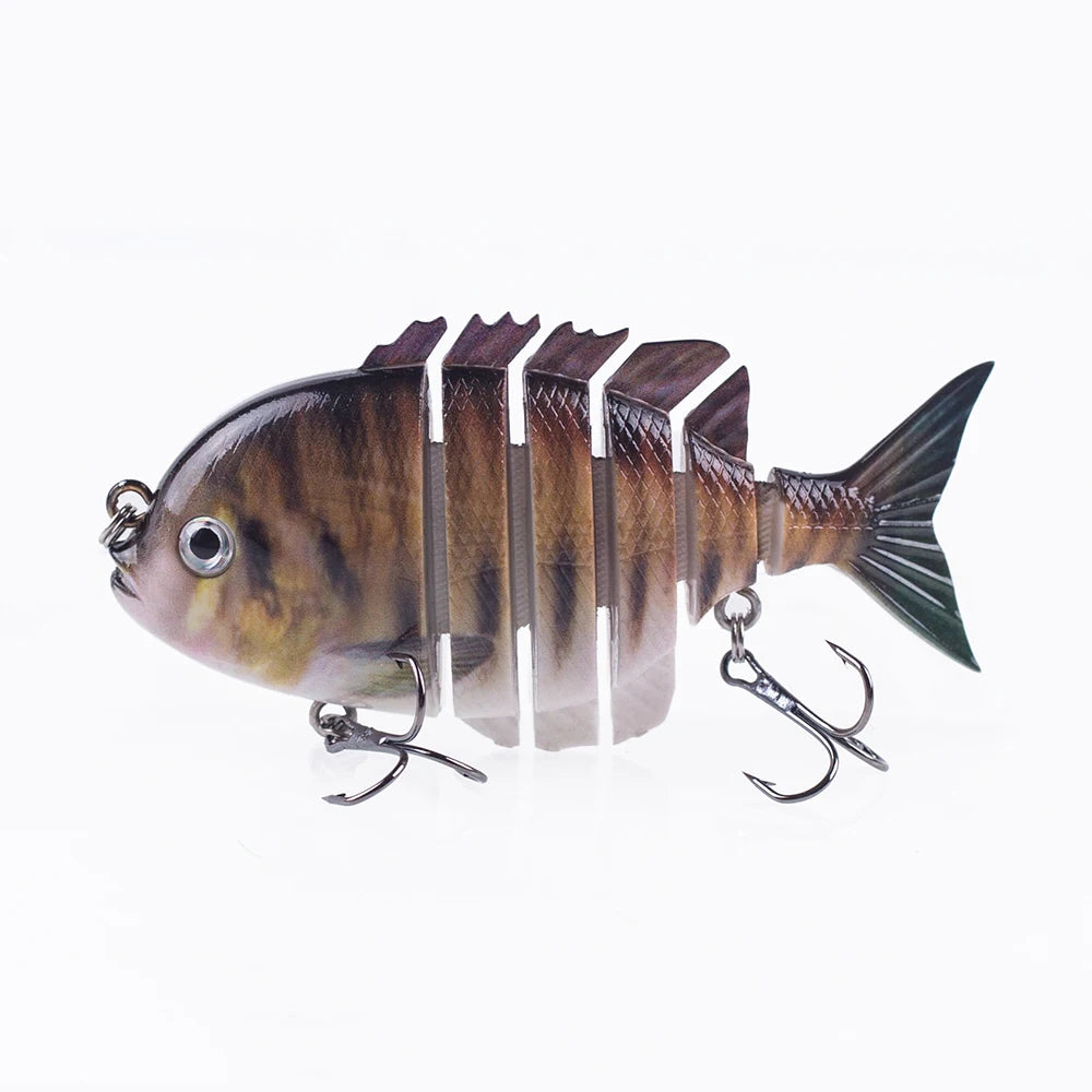 Hanlin 7.5cm 14.5g Multi Jointed Fishing Lures Sinking Shad Baits Wobbler Hard Body Swimbait Lifelike Sunfish Bass Tackle