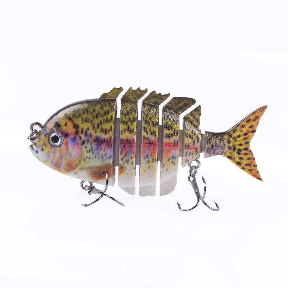 Hanlin 7.5cm 14.5g Multi Jointed Fishing Lures Sinking Shad Baits Wobbler Hard Body Swimbait Lifelike Sunfish Bass Tackle