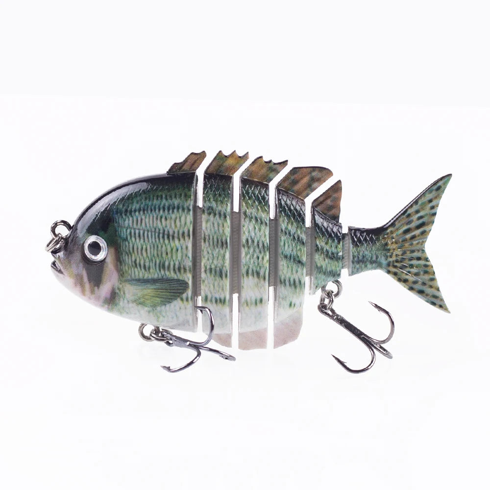 Hanlin 7.5cm 14.5g Multi Jointed Fishing Lures Sinking Shad Baits Wobbler Hard Body Swimbait Lifelike Sunfish Bass Tackle