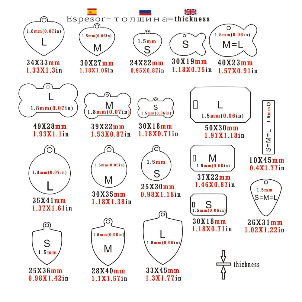 Free Engraving Dog Cat ID Tag For Puppy And Kitten Pet Accessories Customized Name Telephone Pattern Personalized Accessory