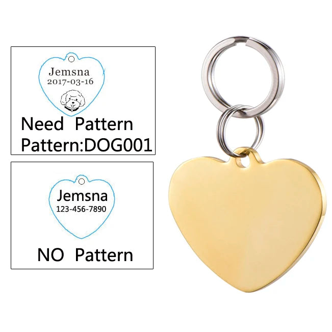 Free Engraving Dog Cat ID Tag For Puppy And Kitten Pet Accessories Customized Name Telephone Pattern Personalized Accessory