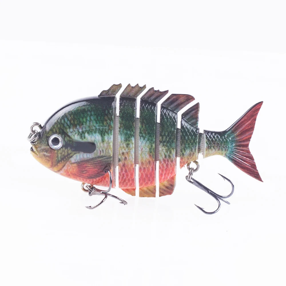 Hanlin 7.5cm 14.5g Multi Jointed Fishing Lures Sinking Shad Baits Wobbler Hard Body Swimbait Lifelike Sunfish Bass Tackle