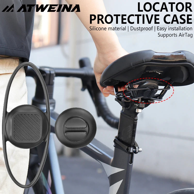 ATWEINA AirTag Silicone Protective Case Waterproof Anti-Lost Holder with Strap for Bicycle Backpack Pet Eco-Friendly Soft Cover