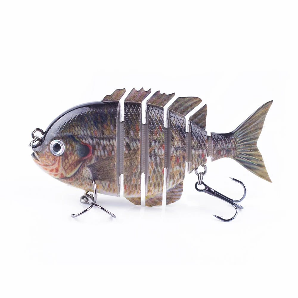 Hanlin 7.5cm 14.5g Multi Jointed Fishing Lures Sinking Shad Baits Wobbler Hard Body Swimbait Lifelike Sunfish Bass Tackle