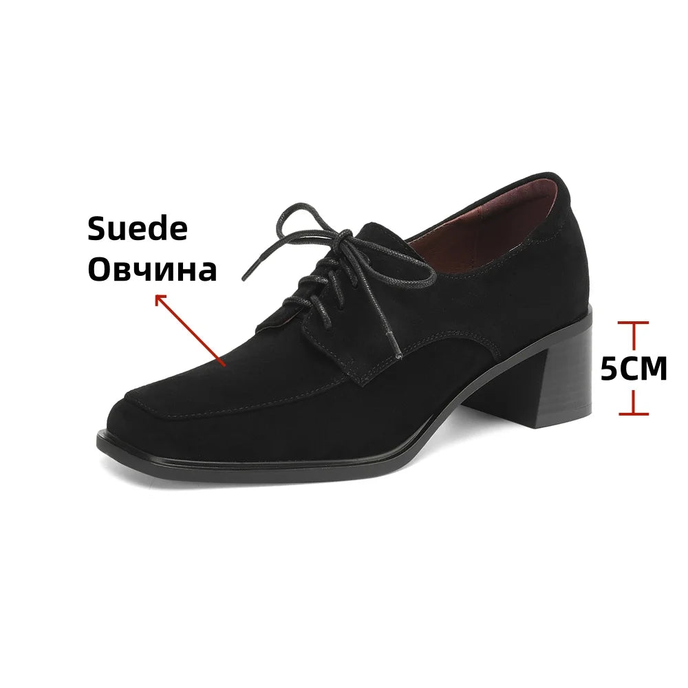 FEDONAS Suede Pumps Women Shoes 2025 New Trendy Spring Block Heel Office Lady Handmade Shoes Retro Office Pumps Shoes Big Size