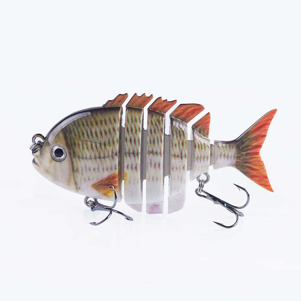 Hanlin 7.5cm 14.5g Multi Jointed Fishing Lures Sinking Shad Baits Wobbler Hard Body Swimbait Lifelike Sunfish Bass Tackle