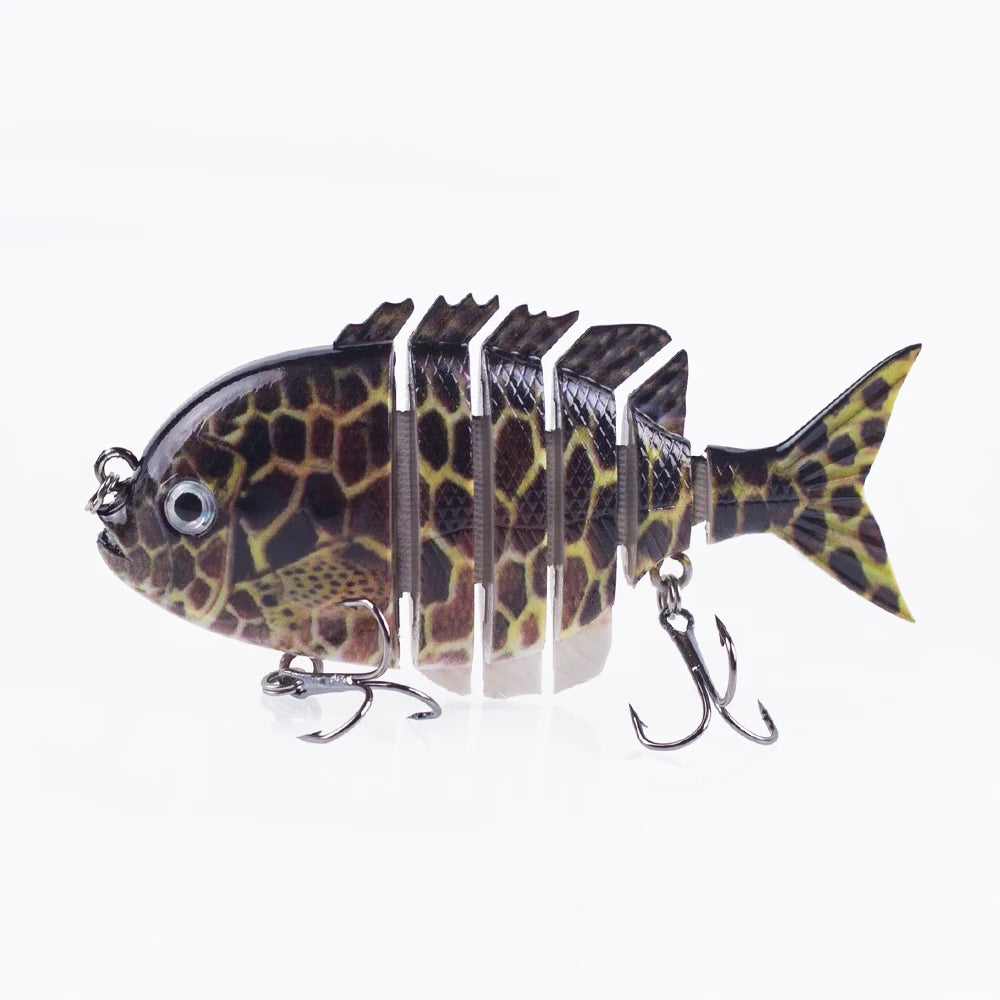 Hanlin 7.5cm 14.5g Multi Jointed Fishing Lures Sinking Shad Baits Wobbler Hard Body Swimbait Lifelike Sunfish Bass Tackle