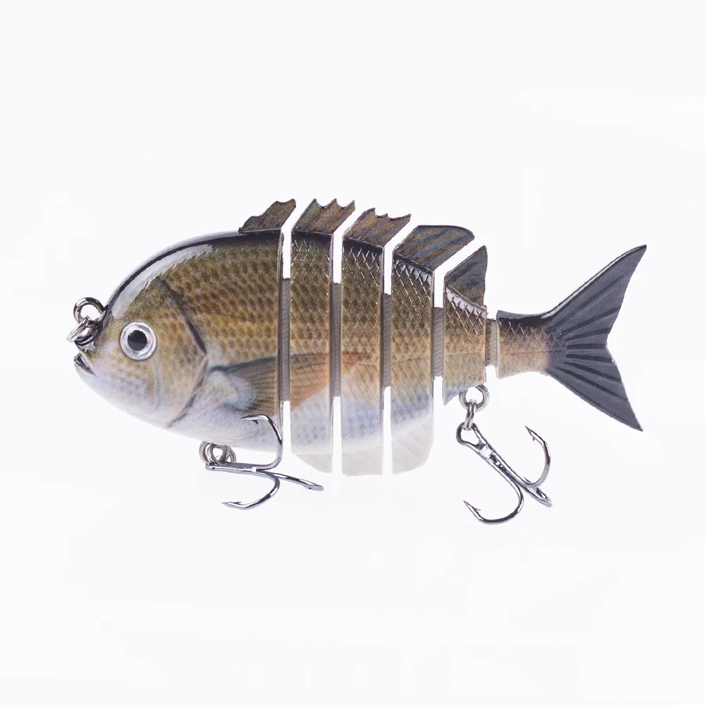 Hanlin 7.5cm 14.5g Multi Jointed Fishing Lures Sinking Shad Baits Wobbler Hard Body Swimbait Lifelike Sunfish Bass Tackle